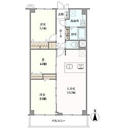 四条大宮グランドコーポ 2LDKの間取図画像
