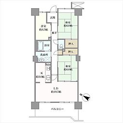ローレルハイツ神戸1号棟 3LDKの間取図画像
