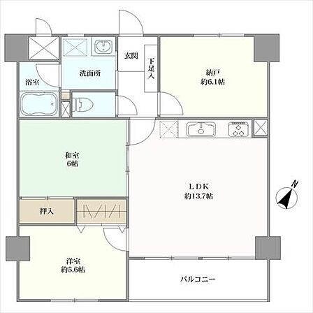 2SLDK 間取り