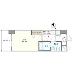 ピュアドーム箱崎アートリア 1Kの間取り