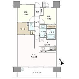 サーパス新屋敷東街区 2LDKの間取図画像
