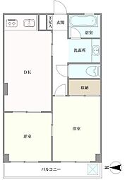 中央コーポ 2DKの間取図画像