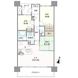 ユーハウス名和東 3LDKの間取り
