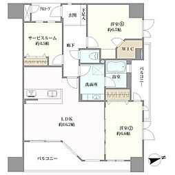 ミオカステーロ横濱関内 2SLDKの間取図画像