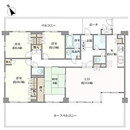 コスモ綱島ヴィルマージュ 4LDKの間取図画像