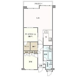 藤和東雲公園ハイタウン 1SLDKの間取図画像