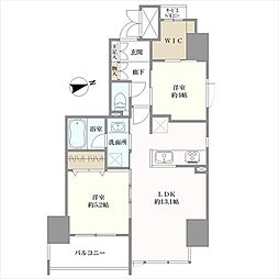 シエリア大手前 2LDKの間取図画像