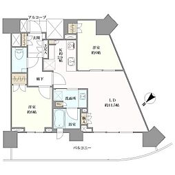 HARUMI FLAG SUN VILLAGE 2LDKの間取り