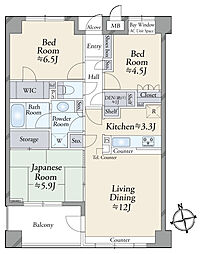 サンヴェール船橋夏見の丘壱番館 3SLDKの間取図画像