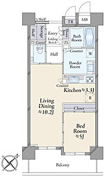 マスターズステージ泉ヶ丘 1LDKの間取図画像