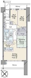 ガーデンアリーナ新百合ヶ丘ビューコート壱番館 3SLDKの間取図画像