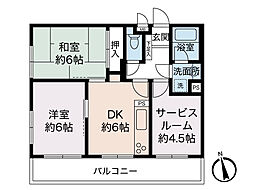サングレイス鶴ヶ峰弐番館 2SDKの間取図画像