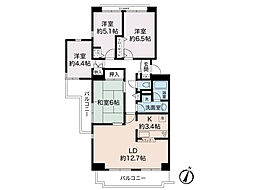 さがみ野グリーンライフA棟 4LDKの間取図画像