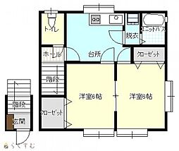希望荘 2DKの間取図画像