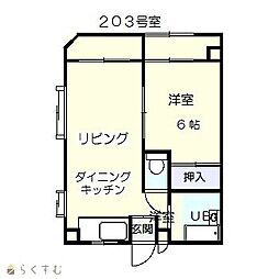 ルネ関町 1LDKの間取図画像