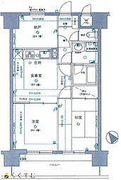 ライオンズマンション長岡駅東 2DKの間取図画像