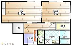 吉澤ビル 1DKの間取図画像