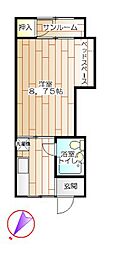 ドリームタウンうえきB 1Kの間取図画像
