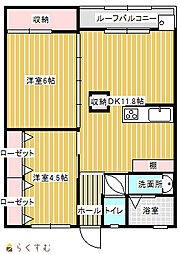 メゾン東亜B 1LDKの間取図画像