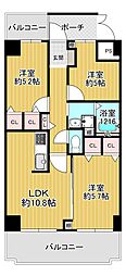 大阪城公園スカイハイツ 3LDKの間取図画像