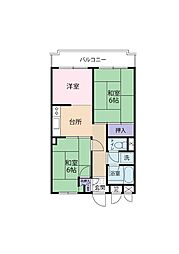 パールマンション東十条 3DKの間取図画像