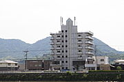 高瀬川河口、対岸より。