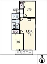 サン・リバー  ｜ 愛知県長久手市段の上（賃貸アパート2LDK・1階・55.20㎡） その2