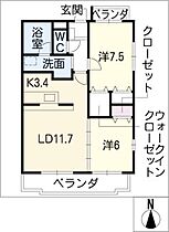 フェンネルコート  ｜ 愛知県日進市竹の山2丁目（賃貸マンション2LDK・1階・64.32㎡） その2