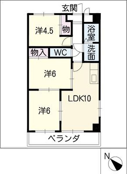 ルミエール日進II ｜愛知県日進市栄1丁目(賃貸マンション3LDK・4階・58.00㎡)の写真 その2