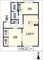 フォーレス東郷　Ｂ棟  ｜ 愛知県愛知郡東郷町白鳥3丁目（賃貸アパート2LDK・2階・57.96㎡） その2