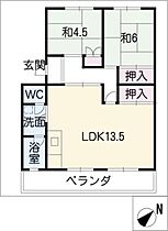 若葉ハイツ  ｜ 愛知県豊明市新田町錦（賃貸マンション2LDK・3階・53.83㎡） その2