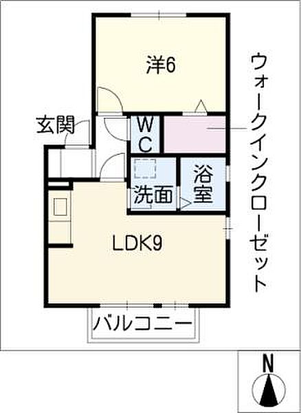 サイレントウィットネス ｜愛知県豊明市新田町西筋(賃貸アパート1LDK・2階・36.68㎡)の写真 その2