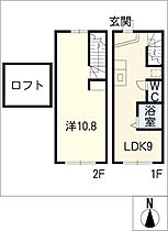 リヴピースII  ｜ 愛知県大府市月見町1丁目（賃貸タウンハウス1LDK・2階・42.00㎡） その2