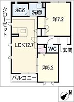 ファミーユ森岡　Ａ棟  ｜ 愛知県大府市森岡町3丁目（賃貸アパート2LDK・2階・57.33㎡） その2