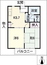 エミナンスこさかＢ棟  ｜ 愛知県豊田市小坂町6丁目（賃貸アパート2K・2階・38.50㎡） その2