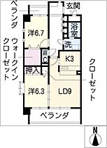 ベルコリーヌ浄水  ｜ 愛知県豊田市浄水町伊保原（賃貸マンション2LDK・1階・63.19㎡） その2