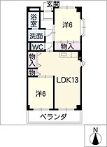 グリンデル6  ｜ 愛知県豊田市美里6丁目（賃貸マンション2LDK・2階・57.22㎡） その2