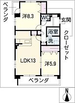 パークサイドII  ｜ 愛知県知立市鳥居3丁目（賃貸マンション2LDK・3階・64.52㎡） その2