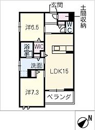 フレオベージ 3階2LDKの間取り