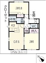 グランドメゾン依佐美Ｅ・Ｆ棟  ｜ 愛知県刈谷市野田町一本木（賃貸アパート2DK・2階・58.49㎡） その2