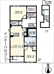 Ｂｅｌｌｅ　ｖｉｌｅ　安城 2階2SLDKの間取り