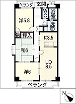 サントヴィラ－ジュ  ｜ 愛知県安城市日の出町（賃貸マンション3LDK・2階・69.76㎡） その2