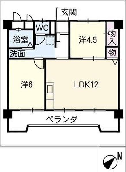 アベニュー日名公園 ｜愛知県岡崎市日名南町(賃貸マンション2LDK・6階・48.98㎡)の写真 その2