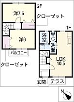 パストラルコートＥ棟  ｜ 愛知県岡崎市北本郷町字河原（賃貸アパート2LDK・2階・57.96㎡） その2