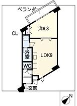 パレスＨＡＫＵＨＯ  ｜ 愛知県岡崎市欠町字三田田南通（賃貸マンション1LDK・5階・36.80㎡） その2