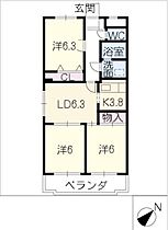 ビューランド雅  ｜ 愛知県岡崎市蓑川新町3丁目（賃貸マンション3LDK・3階・60.50㎡） その2