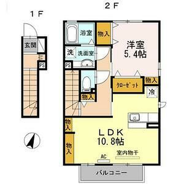 ベリーヴィレッジ　C棟 201｜愛知県豊川市弥生町2丁目(賃貸アパート1LDK・2階・50.29㎡)の写真 その2