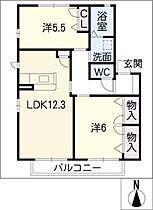 ヴィラージュ桜Ｂ  ｜ 愛知県豊川市桜町2丁目（賃貸アパート2LDK・2階・57.81㎡） その2