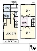 エミリア  ｜ 愛知県豊橋市西口町字西ノ口（賃貸タウンハウス2LDK・2階・66.24㎡） その2