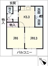 ルミエール東小鷹野Ｂ棟  ｜ 愛知県豊橋市東小鷹野1丁目（賃貸アパート2K・2階・42.36㎡） その2